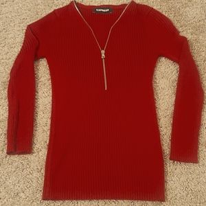 Express | Ribbed Zip Front Sweater